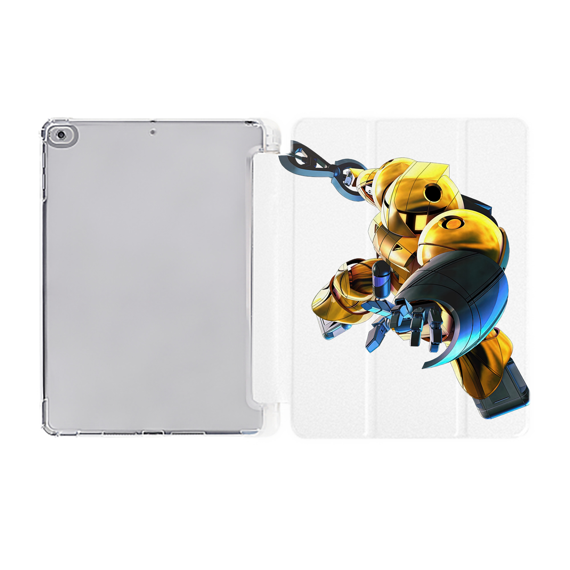 （画像用） 機動戦士ガンダム Mobile Suit Gundam IPad ケース ペン収納付き 三つ折りスタンド PUレザー×シリコン 対応機種9.5/10.5/10.9インチ